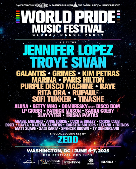 Jennifer Lopez and Troye Sivan to Headline the Historic WorldPride Music Festival in Washington, D.C.