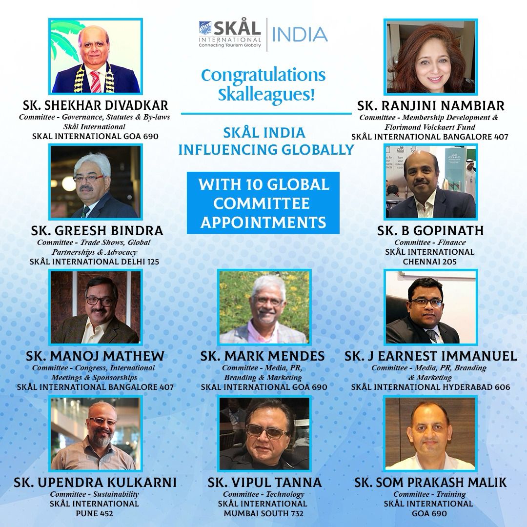 Ten Indian Members Join Global Committees of Skål International