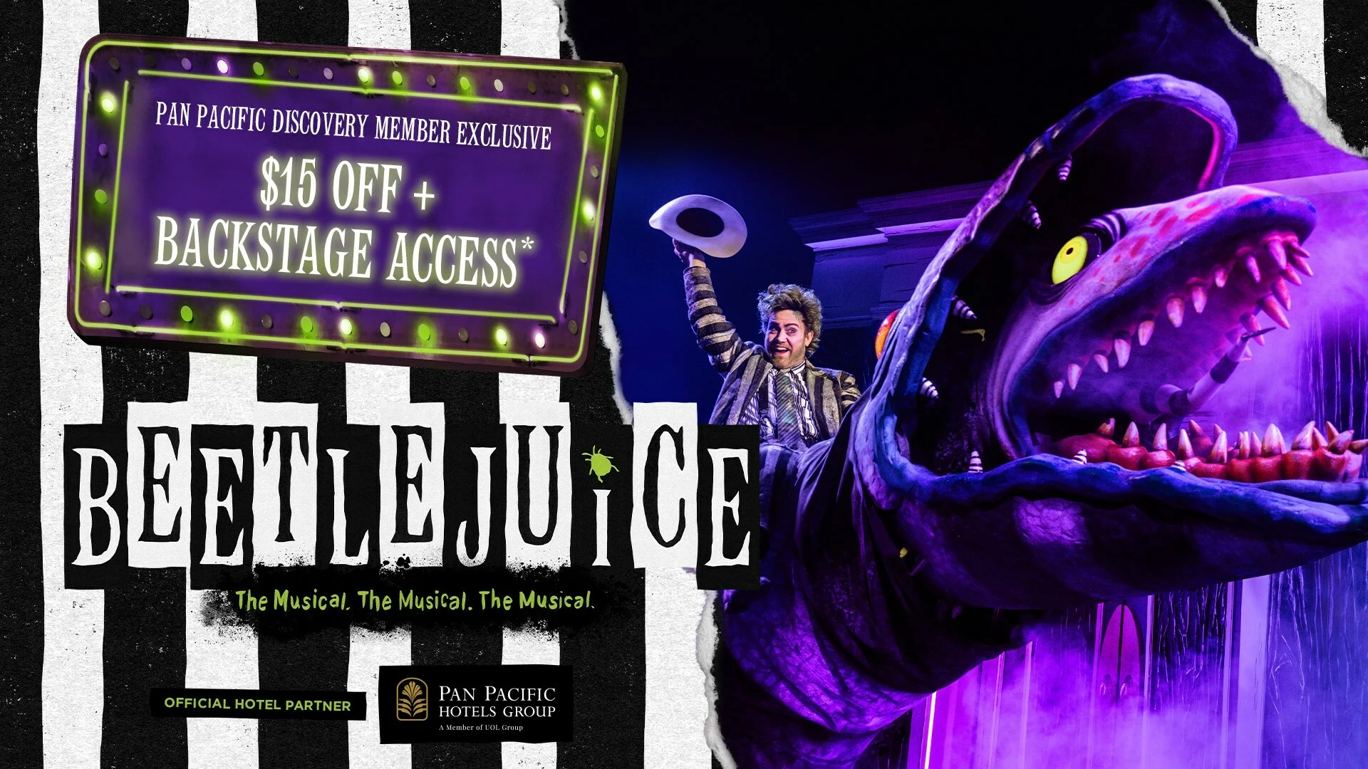 Pan Pacific Hotels Group Becomes Official Hospitality Partner for Beetlejuice: The Musical in Singapore